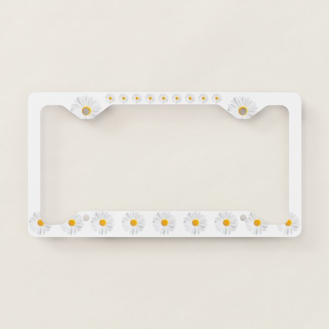 white daisy license plate frame (Front)