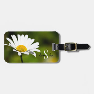 White Daisy Luggage tag