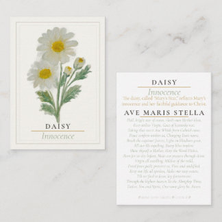 White Daisy Marian Garden Prayer Card | Innocence