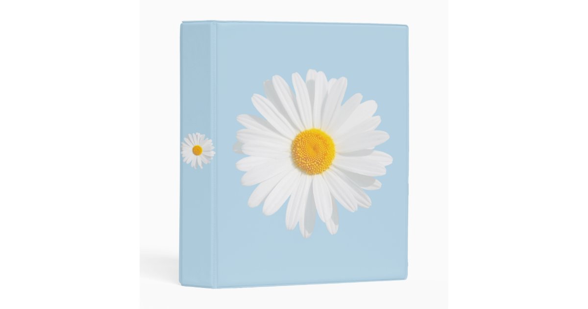 white daisy mini binder | Zazzle