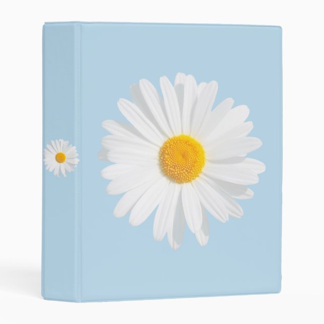 white daisy mini binder (Front/Spine)