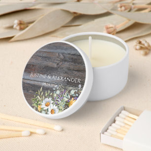 White Daisy Mini Candle Favors