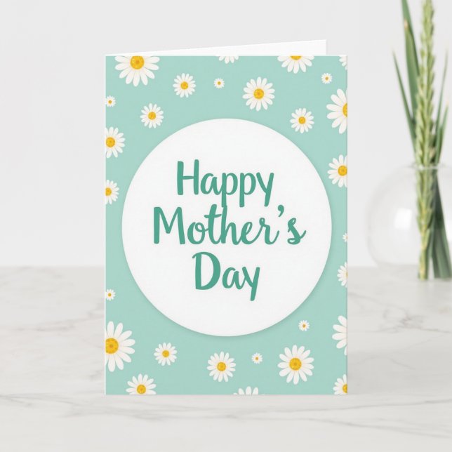 White Daisy Mothers Day Card (Front)