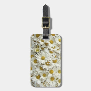 White Daisy Mums Luggage Bag Tag