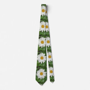 White Daisy Neck Tie