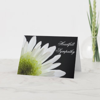White Daisy on Black Sympathy Card