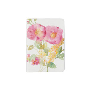 White Daisy on Blue Passport Holder