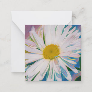 White Daisy on Soft Pastel Background Note Card