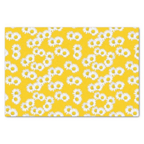 White Daisy on Yellow Background Tissue Paper