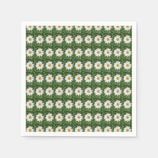 White Daisy Paper Napkins (Front)