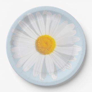 white daisy paper plates