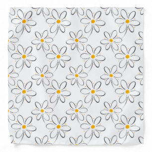 'White Daisy Pattern' Bandana