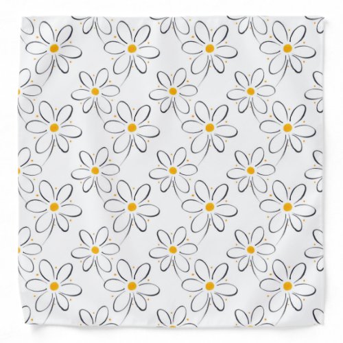 White Daisy Pattern Bandana