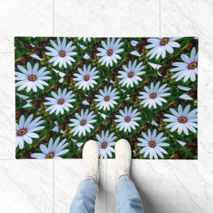 White Daisy Pattern Doormat