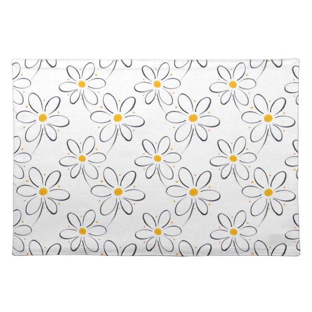 White Daisy Pattern Placemat (Front)