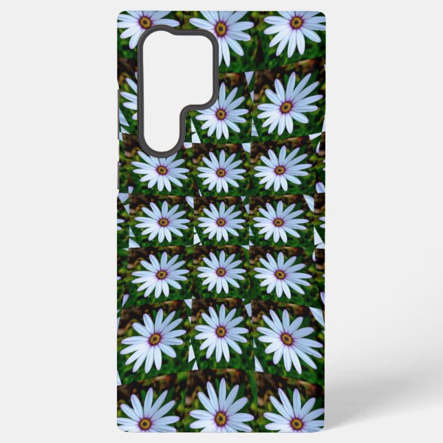 White Daisy Pattern Samsung Galaxy Case (Back)