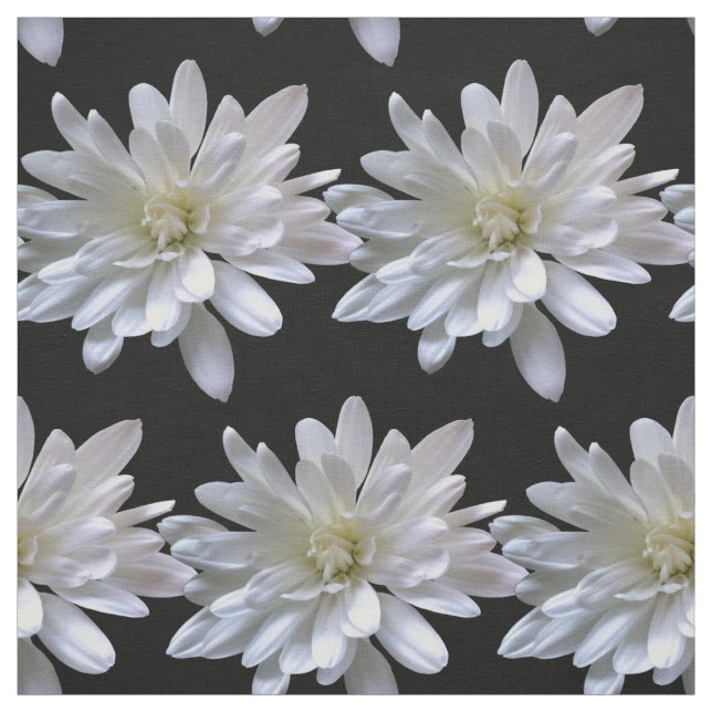 White daisy pattern white flowers fabric (Swatch)