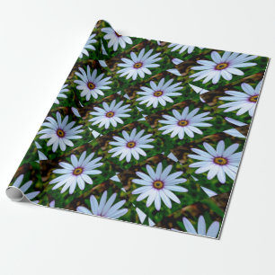White Daisy Pattern Wrapping Paper