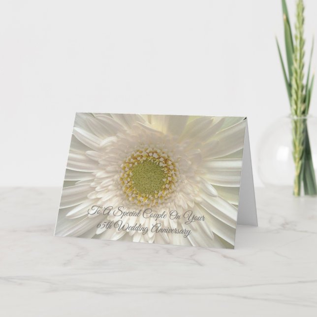 White Daisy Personalised 65th Wedding Anniversary Card (Front)