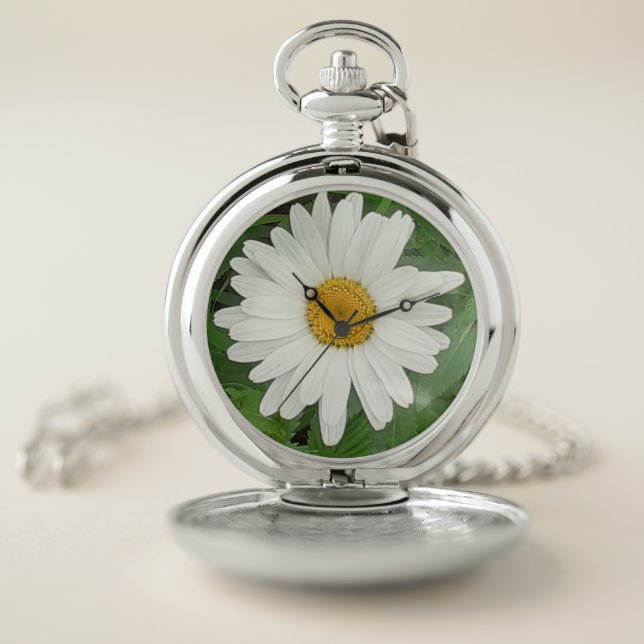 White Daisy Pocket Watch (Inside)