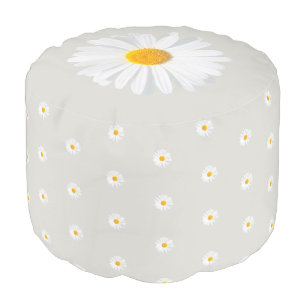 white daisy pouf