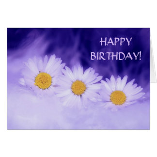 Purple Daisy Happy Birthday Cards | Zazzle