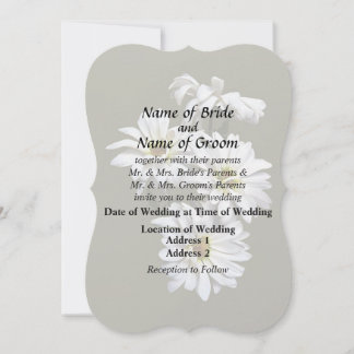 White Daisy Quartet Wedding Products Invitation