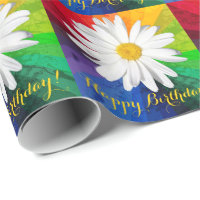 Rainbow Happy Birthday Wrapping Paper Roll