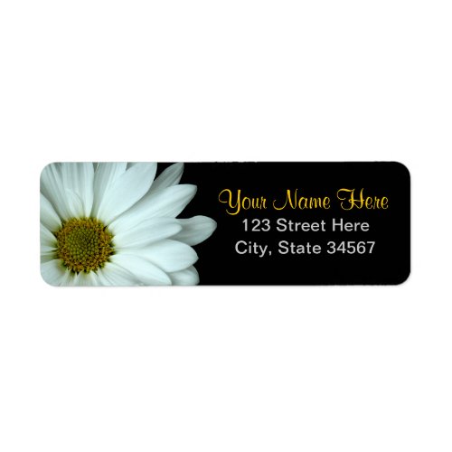 White Daisy Return Address Labels