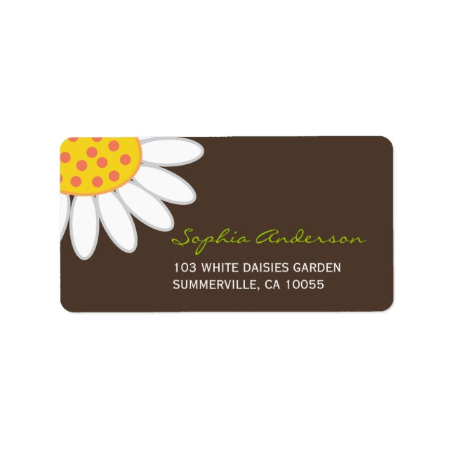 White Daisy Spring Flower Birthday Address Labels (Front)