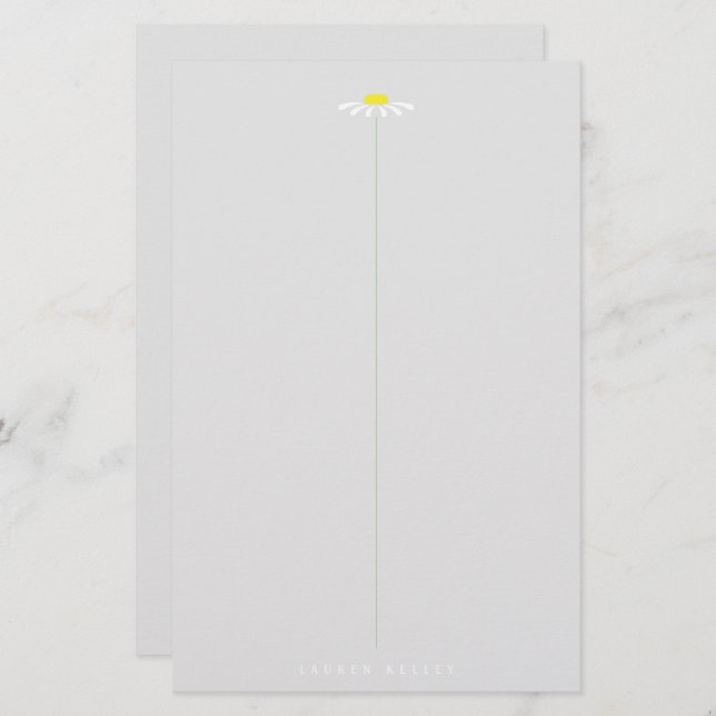 White Daisy Stationery (Front/Back)