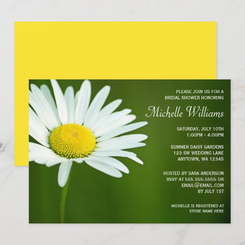 White Daisy Summer Bridal Shower Invitations