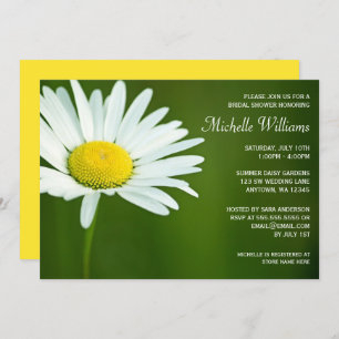 White Daisy Summer Bridal Shower Invitations