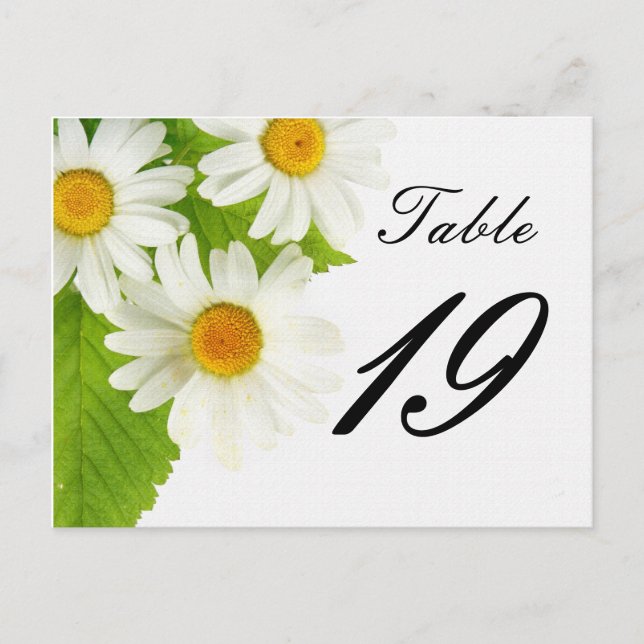 white daisy table number (Front)
