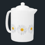 white daisy teapot<br><div class="desc">fresh whited daisy - close up photography</div>