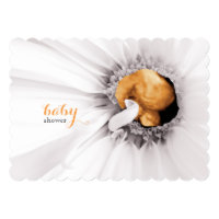 White Daisy Ultrasound Baby Shower Invite