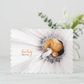 White Daisy Ultrasound Baby Shower Invite (Standing Front)