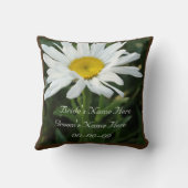 White daisy wedding personalized  with name throw pillow (Back)