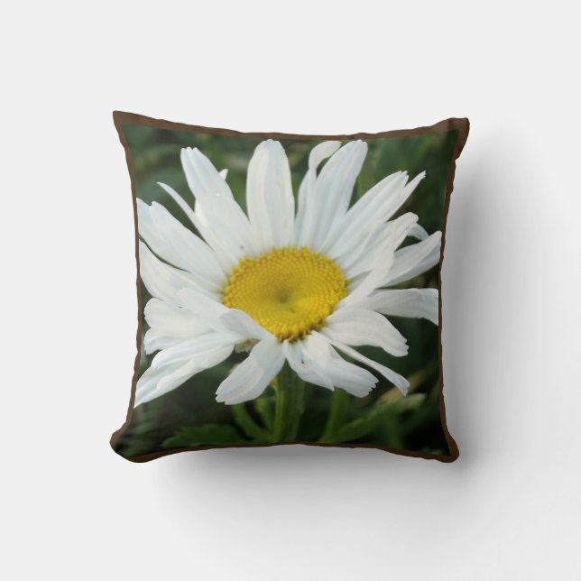 White daisy wedding personalized  with name throw pillow (Front)