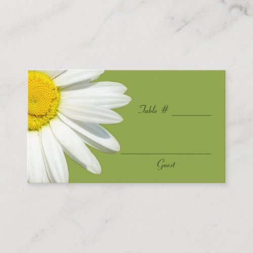 White Daisy Wedding Table Place Cards Business Card