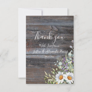 White Daisy Wedding Thank You Card