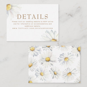 White Daisy Wildflower Elegant Small Details Enclosure Card