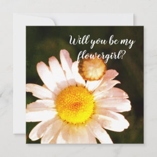 White Daisy ,  Will you be my flowergirl card