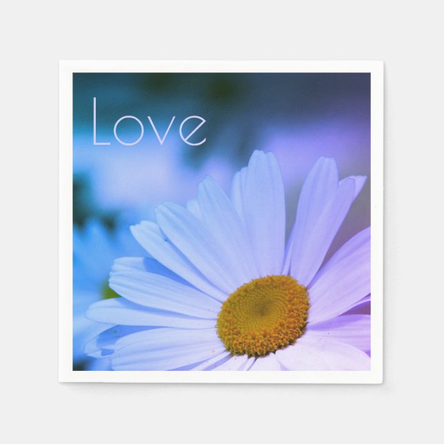 White Daisy With Light Blue Napkins (Front)