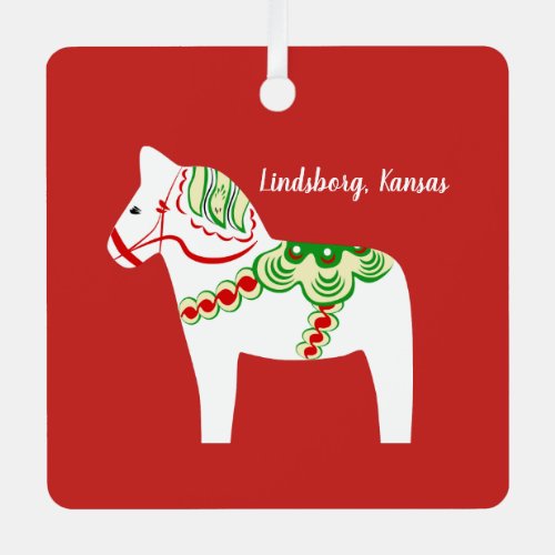 White Dala Horse Ornament