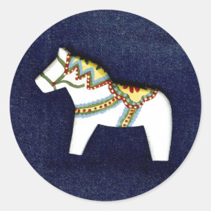 White Dala Horse Sticker