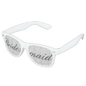 White Damask Bridesmaid Bachelorette Party Glasses (Angled)