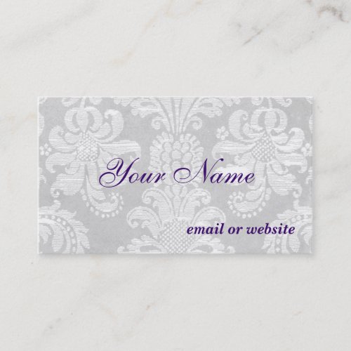 White Damask Business Card Template