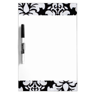 White Damask Dry Erase Board