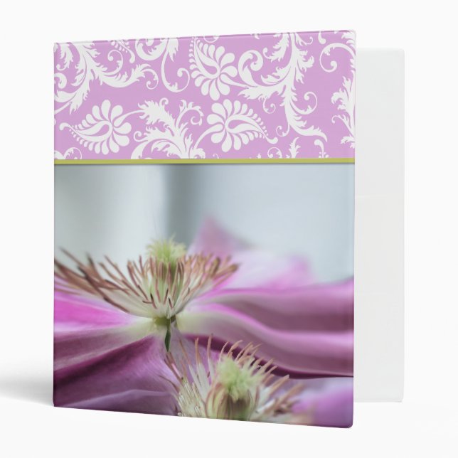 White Damask Lavender Clematis Binder (Front/Inside)
